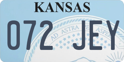 KS license plate 072JEY