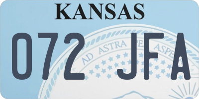 KS license plate 072JFA