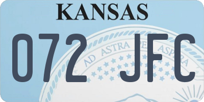 KS license plate 072JFC