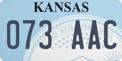 KS license plate 073AAC