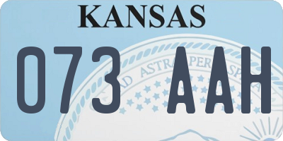 KS license plate 073AAH