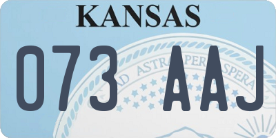 KS license plate 073AAJ