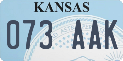 KS license plate 073AAK