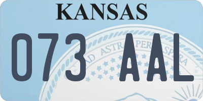 KS license plate 073AAL