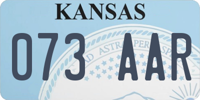 KS license plate 073AAR