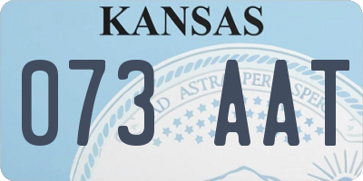 KS license plate 073AAT