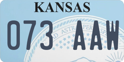 KS license plate 073AAW