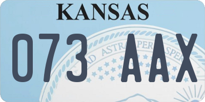 KS license plate 073AAX