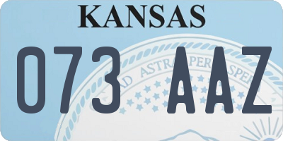 KS license plate 073AAZ