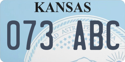 KS license plate 073ABC