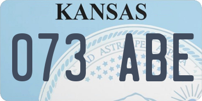 KS license plate 073ABE