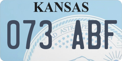 KS license plate 073ABF