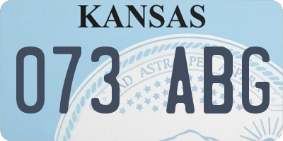KS license plate 073ABG
