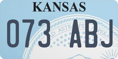 KS license plate 073ABJ