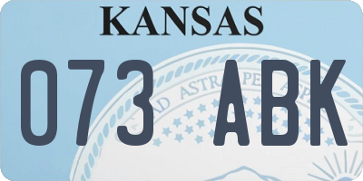 KS license plate 073ABK