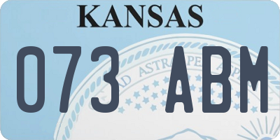 KS license plate 073ABM