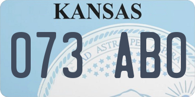 KS license plate 073ABO