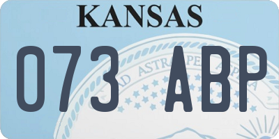 KS license plate 073ABP