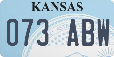 KS license plate 073ABW