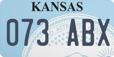 KS license plate 073ABX