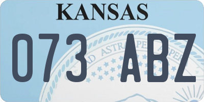 KS license plate 073ABZ