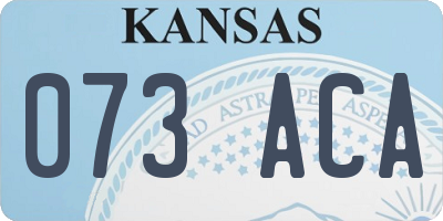 KS license plate 073ACA