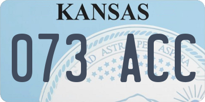 KS license plate 073ACC