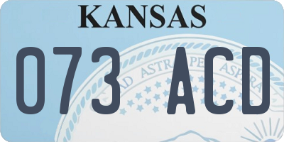 KS license plate 073ACD