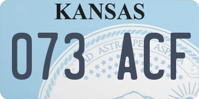 KS license plate 073ACF