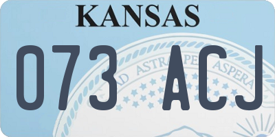 KS license plate 073ACJ