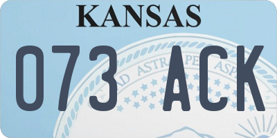 KS license plate 073ACK