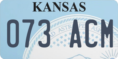 KS license plate 073ACM