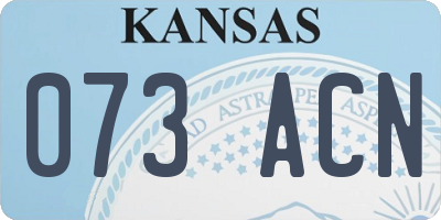 KS license plate 073ACN