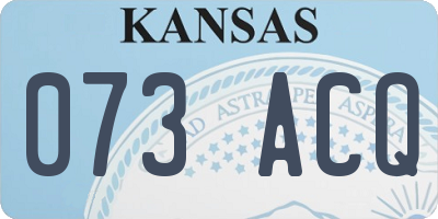 KS license plate 073ACQ