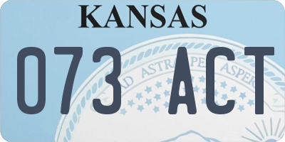 KS license plate 073ACT