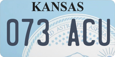 KS license plate 073ACU
