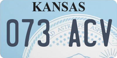 KS license plate 073ACV