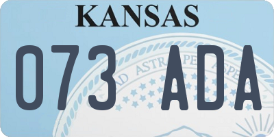 KS license plate 073ADA