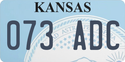 KS license plate 073ADC