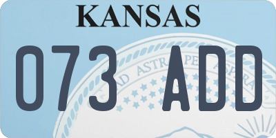 KS license plate 073ADD