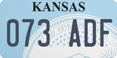 KS license plate 073ADF