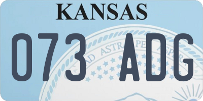 KS license plate 073ADG