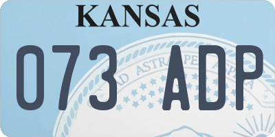 KS license plate 073ADP