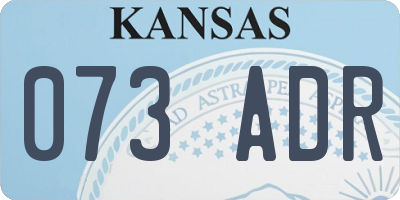 KS license plate 073ADR