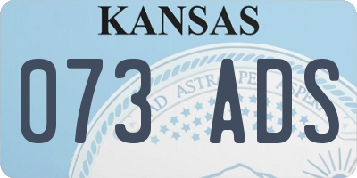 KS license plate 073ADS