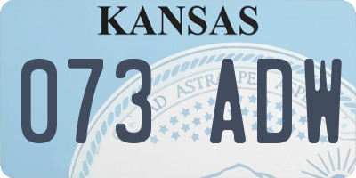 KS license plate 073ADW