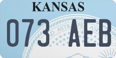 KS license plate 073AEB