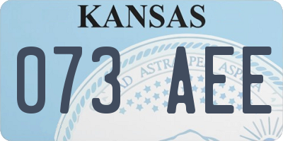 KS license plate 073AEE