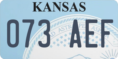 KS license plate 073AEF