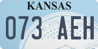 KS license plate 073AEH